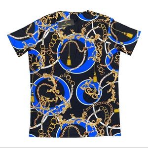 MENS GOLD MEDUSA BAROQUE ITALIAN DESIGN T-SHIRTS